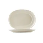 image of CAC China REC-D12 - 10" L x 8-1/2" W x 1-1/4" H Oval Platter, White, Dishwasher Oven Safe - Dozen