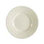 image of CACChina RID-8 Ridgemont Plate - 9-3/8" Dia., 7/8" H, Round, Embossed Rim, Ceramic, White - 1 Dozen
