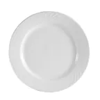 image of CAC China RSV-20 Roosevelt Plate, 11-1/4" Super White Porcelain Round Embossed Rim - Dozen
