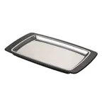 image of CAC China SBPL-11SET – Two‑Piece China Platters, 7‑1/8"×11"×½" & 8"×13"×1‑1/8", Stainless Steel – Set