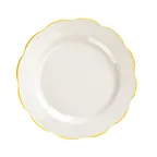 image of CAC China SC-16G Seville Plate, 10-3/4" Dia. x 1-1/4" H, Round Scallop Edge, Stoneware - Dozen