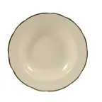 image of CAC China SC-3B Seville Soup Plate – 9" Dia, 10 oz., Round, Stoneware, Black Band/White – 1 Dozen