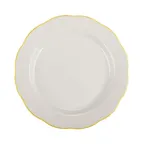 image of CAC China SC-9G Plate – 9-5/8" Dia. x 1-1/8" H, Round Scallop Edge, Gold Band Ceramic – 1 Dozen