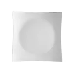 image of CAC China SHA-21 Sushia Plate, 12" L x 12" W x 2-1/4" H, Square Porcelain, White, Safe - Dozen