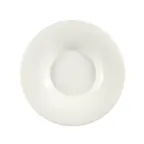 image of CAC China SHA-F120 Sushia Plate, 12-1/4" Dia x 1-5/8" H, Wide Rim, White Porcelain - Dozen