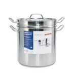 image of CAC China SPDB-16S Double Boiler, 16 Qt., 11" x 10-3/8" (9-5/8"H Insert) Stainless Steel