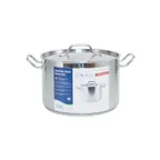 image of CAC China STKP-12 Stock Pot – 12 Qt., 11" x 7-1/8", Stainless Steel, Induction Ready – Set