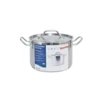 image of CAC China STKP-8 8 Qt. Stock Pot, 9-1/2" x 6-1/4", Stainless Steel, Induction, Tri‑Ply, Lid - Set