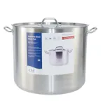 image of CAC China STKP-83 Stock Pot, 83 Qt., 19-5/8" x 15-3/4", Lid, Induction Ready, Stainless Steel, Set