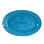 image of CACChina TG-12-PCK Tango Oval Porcelain Platter 10-5/8"L x 7-3/4"W Peacock Embossed Rim - Dozen