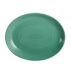 image of CACChina TG-13C-G Tango Platter, 11½" L x 9¼" W x 1½" H Oval Green Porcelain, Safe - Dozen