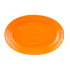 image of CAC China TG-14-TNG Platter, 13-5/8" x 9-3/8" x 1-1/2", Oval Embossed, Tangerine Porcelain - Dozen