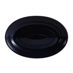 image of CAC China TG-34-CBU Tango Platter, 9-5/8"L x 6-1/2"W x 1"H, Oval Embossed Blue Porcelain – 1 Dozen