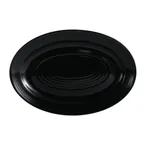 image of CAC China TG-51-BLK Oval Platter, 15-3/4" L x 11" W x 1-1/2" H, Black Porcelain Embossed - Dozen