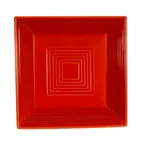 image of CAC China TG-B6-R Tango Bowl, 15 Oz, 6" x 6" x 1.5", Square, Embossed, Porcelain, Red - Dozen