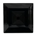 image of CAC China TG-SQ16-BLK - Porcelain Plate, 10" x 10" x 1" Black Square Embossed Rim, Safe - Dozen