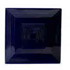 image of CACChina TG-SQ16-CBU Tango Plate, 10" X 10" Square Embossed Porcelain, Cobalt Blue - Dozen