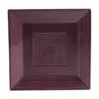 image of CAC China TG-SQ16-PLM - Square Porcelain Plate, 10" x 10" x 1" Plum, Embossed Rim - Dozen