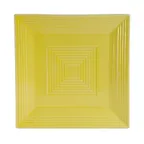 image of CAC China TG-SQ16-SFL Tango Plate, 10" x 10" x 1" Square Embossed Porcelain Sunflower - Dozen