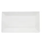 image of CACChina TGO-RT13 Tango Platter 11-5/8" L x 6-3/8" W x 1" H White Porcelain Embossed Rim - Dozen