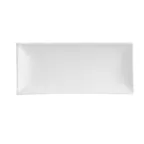 image of CAC China TOK-13 Tokyia Platter- 11½" L x 5¼" W x 1⅜" H, Rectangular Porcelain, Bone White - Dozen
