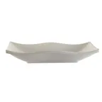 image of CACChina TOK-W24 Fashionware Platter, 48 Oz., 14" L x 6-1/4" W, Bone White Porcelain, Deep Wavy Rim