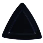 image of CAC China TRG-12-BLU Triangular Plate 11½" L x 11½" W x 1" H, Blue Ceramic, Dishwasher Safe - Dozen