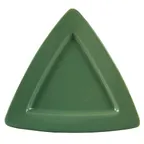image of CAC China TRG-12-G Triangular Plate, 11-1/2" x 11-1/2" x 1" Deep Rim, Green Ceramic - Dozen
