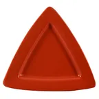 image of CAC China TRG-12-R Triangular Plate, 11-1/2" x 11-1/2" x 1" Deep Rim, Red Ceramic - Dozen