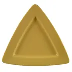 image of CAC China TRG-12-Y Triangular Plate, 11-1/2" x 11-1/2" x 1" Deep Rim, Yellow Ceramic - Dozen