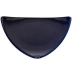 image of CAC China TRG-16-BLU Plate, 10-1/2" x 10-1/2" x 1-1/8", Triangular Blue Ceramic, Safe - Dozen