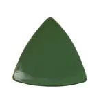 image of CAC China TRG-7-G Green Triangular Plate 7" x 7" x 0.75", Flat Edge, Ceramic, Oven Safe - Dozen