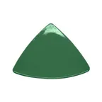 image of CACChina TRG-9-G Green Triangular Plate, 8-1/2"L x 8-1/2"W x 1"H, Flat Edge, Ceramic - Dozen