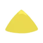image of CACChina TRG-9-Y Festiware Triangular Yellow Ceramic Plate 8.5"x8.5"x1", Flat Edge, 1 Dozen
