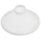 image of CAC China TRY-OV12 Oval Platter, 12" L x 9" W x 3/4" H, White Porcelain, 2‑Compartment - Dozen