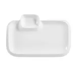 image of CAC China TRY-RT12 Platter, 12" L x 8" W x 1" H, Bone White Porcelain, 2-Compartment - Dozen