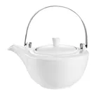 image of CAC China TST-TP Transitions Teapot, 32 Oz, 8"L x 6-1/2"W x 4-1/2"H, Porcelain, White, Lid - Dozen