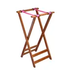 image of CAC China TSTW-32WNT Tray Stand – 32" Height, Walnut Wood Construction, Smallwares Serving Supply