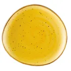 image of CAC China TUS-16-SFL Tucson Plate, 10-3/8" x 9-5/8" Porcelain Sunflower Glaze, Safe - Dozen