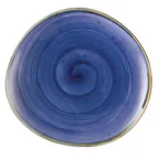 image of CACChina TUS-21-BLU Tucson Plate, 12¼" x 11½" Irregular Round Porcelain, Starry Night Blue - Dozen