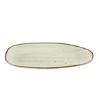 image of CAC China TUS-614-BGE Tucson Platter 13" x 6-1/2" Oval Porcelain Beige Glaze DW/O/MW Safe - Dozen