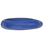 image of CAC China TUS-614-BLU Platter 13" x 6-1/2" Oval Porcelain Blue Dishwasher/Oven Safe - Dozen