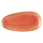 image of CAC China TUS-614-CRL Tucson Platter, 13" x 6-1/2" Oval Porcelain Coral, DW/Ov/MW - Dozen