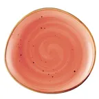 image of CAC China TUS-8-CRL Tucson Plate, 8-1/4" x 7-3/4", Porcelain, Coral Glaze, Dishwasher Safe - Dozen