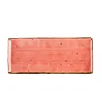 image of CAC China TUS-RT13-CRL Tucson Platter 12"x5-1/8"x1/2" Rect Porc Cor Glazed Curved DW/OV/MW  Dozen