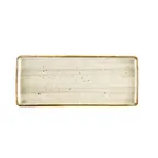 image of CAC China TUS-RT41-BGE Tucson Platter 14"L x 6"W x 1/2"H Porcelain Desert Beige Curved Edge-  Dozen