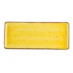 image of CAC China TUS-RT61-SFL Tucson Platter, 16" L x 6-3/4" W x 5/8" H Rect Porc Sunflower Curve - Dozen