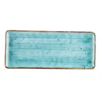 image of CACChina TUS-RT61-TQS Tucson Platter, 16"L x 6-3/4"W x 5/8"H Rect Turquoise Porcelain Edge - Dozen