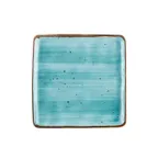 image of CACChina TUS-SQ6-TQS 6"x6"x3/8" Square Porcelain Turquoise Reactive Glaze, Dishwasher Safe - Dozen