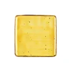 image of CAC China TUS-SQ8-SFL Plate, 8-1/4" x 8-1/4" x 1/2", Porcelain Sunflower Glaze Dishwasher Safe - Dozen